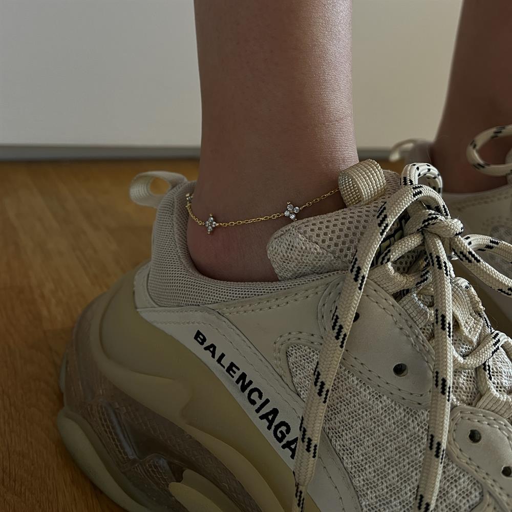 925 ayar gümüş yonca halhal