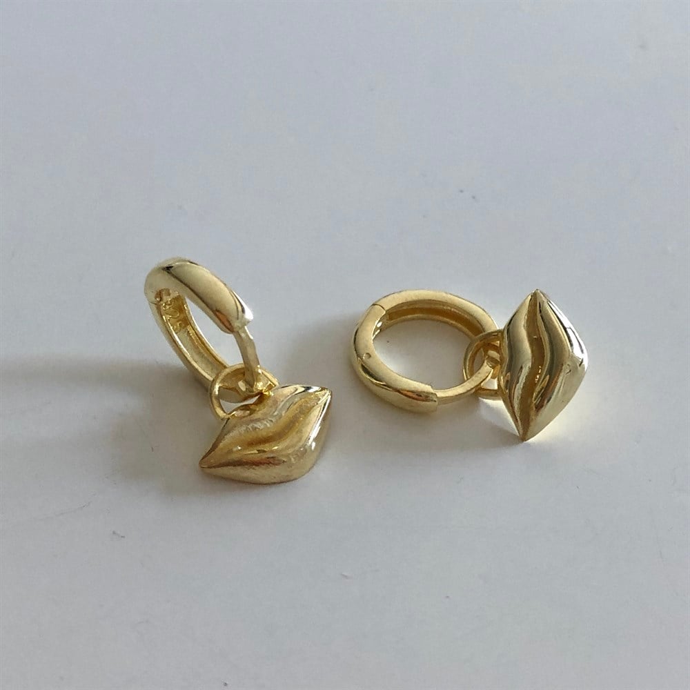 925 dudak figürlü küpe