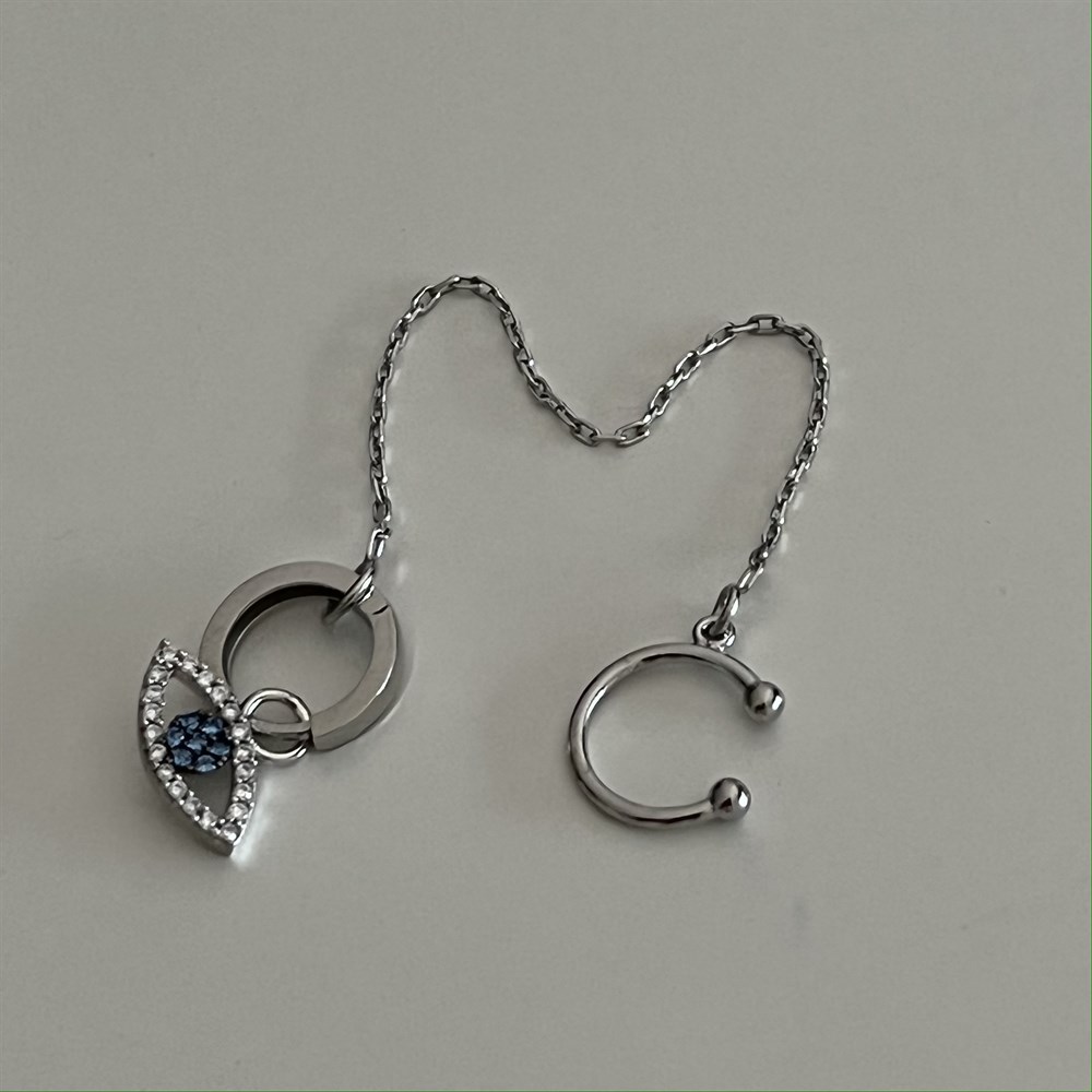 925 ear cufflı göz küpe 