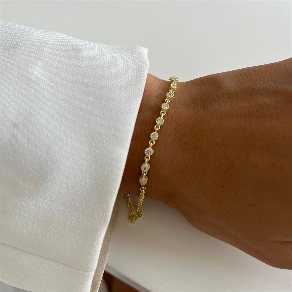 925 gümüş çok taşlı bileklik