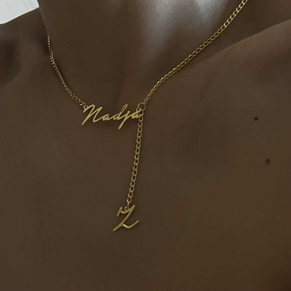 925 gümüş sallantılı harfli isim kolye istediğini yazdır