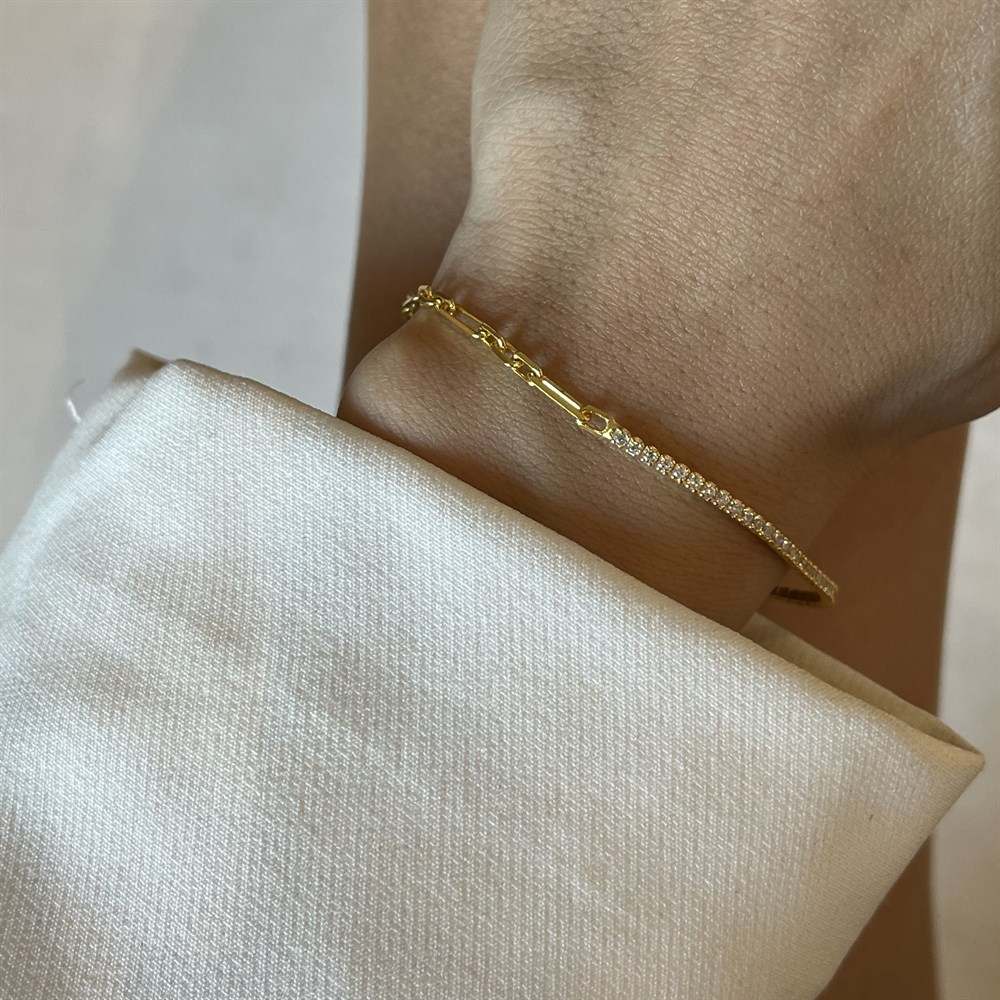 925 gümüş yarı su yolu bileklik