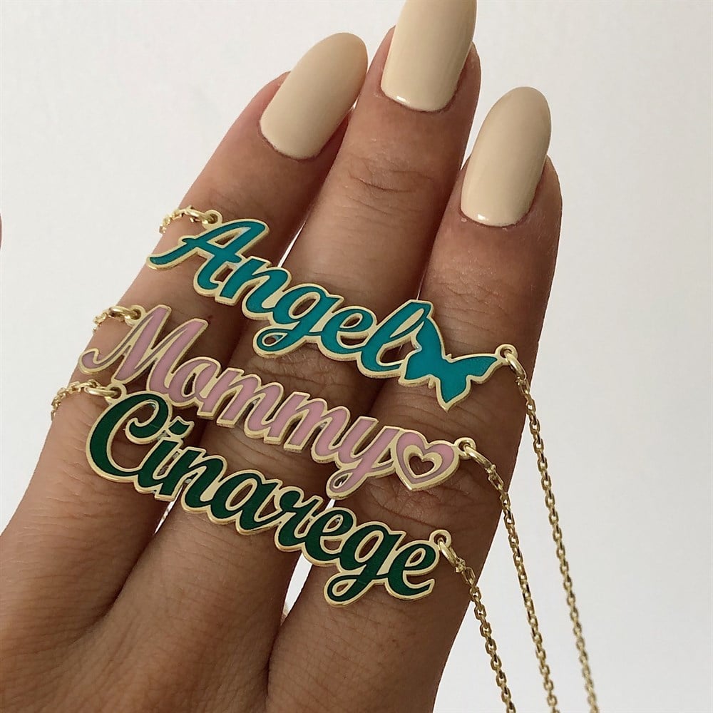 925 mavi mineli sembollü kolye İSTEDİĞİNİ YAZDIR