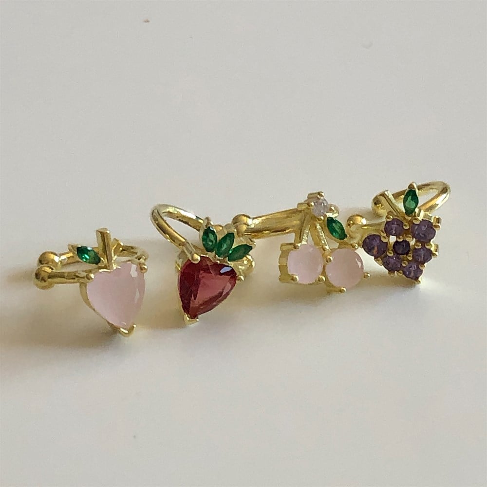 925 meyveli ear cuff serisi