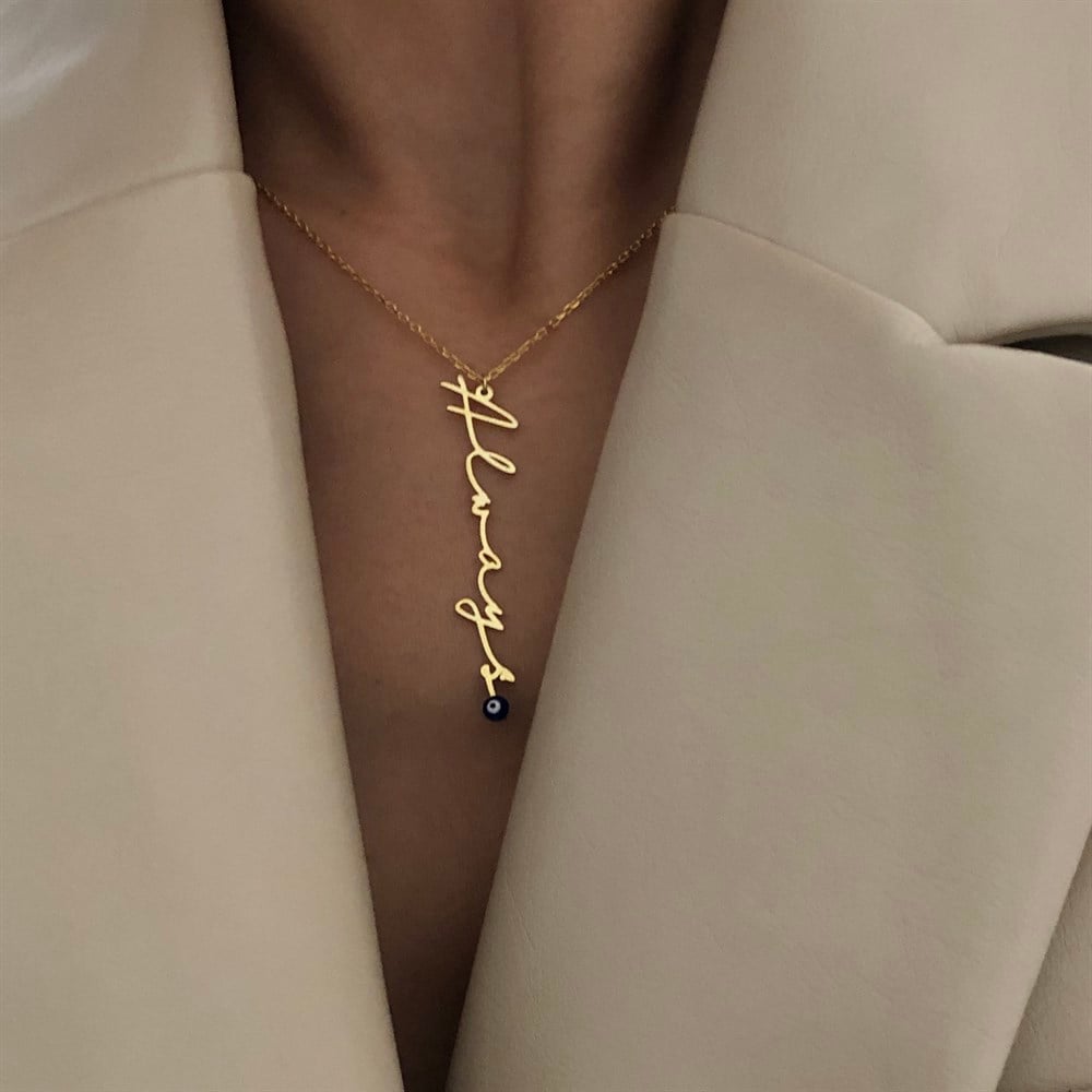 925 nazar boncuklu istediğini yazdır isim kolye