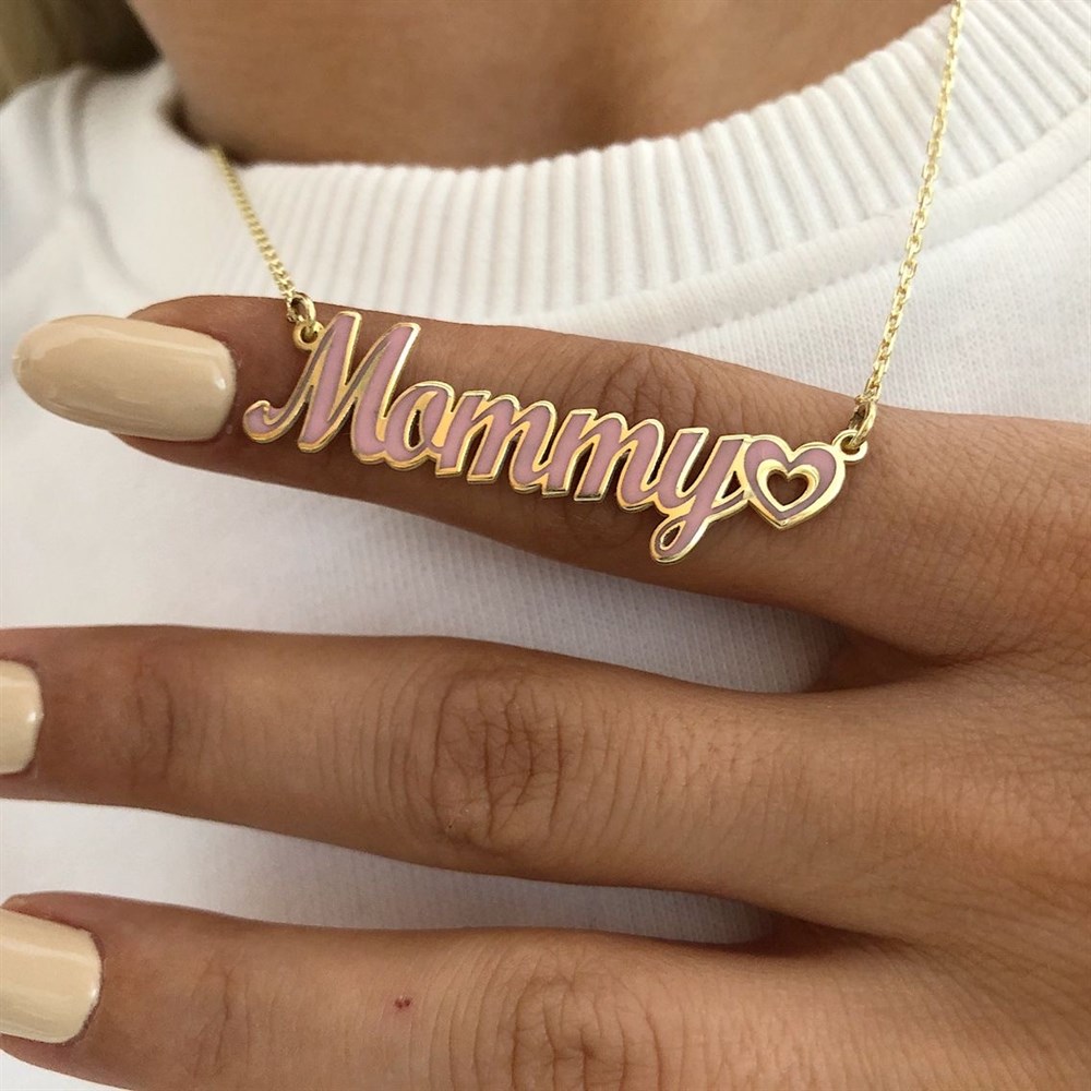 925 pembe mineli sembollü kolye İSTEDİĞİNİ YAZDIR