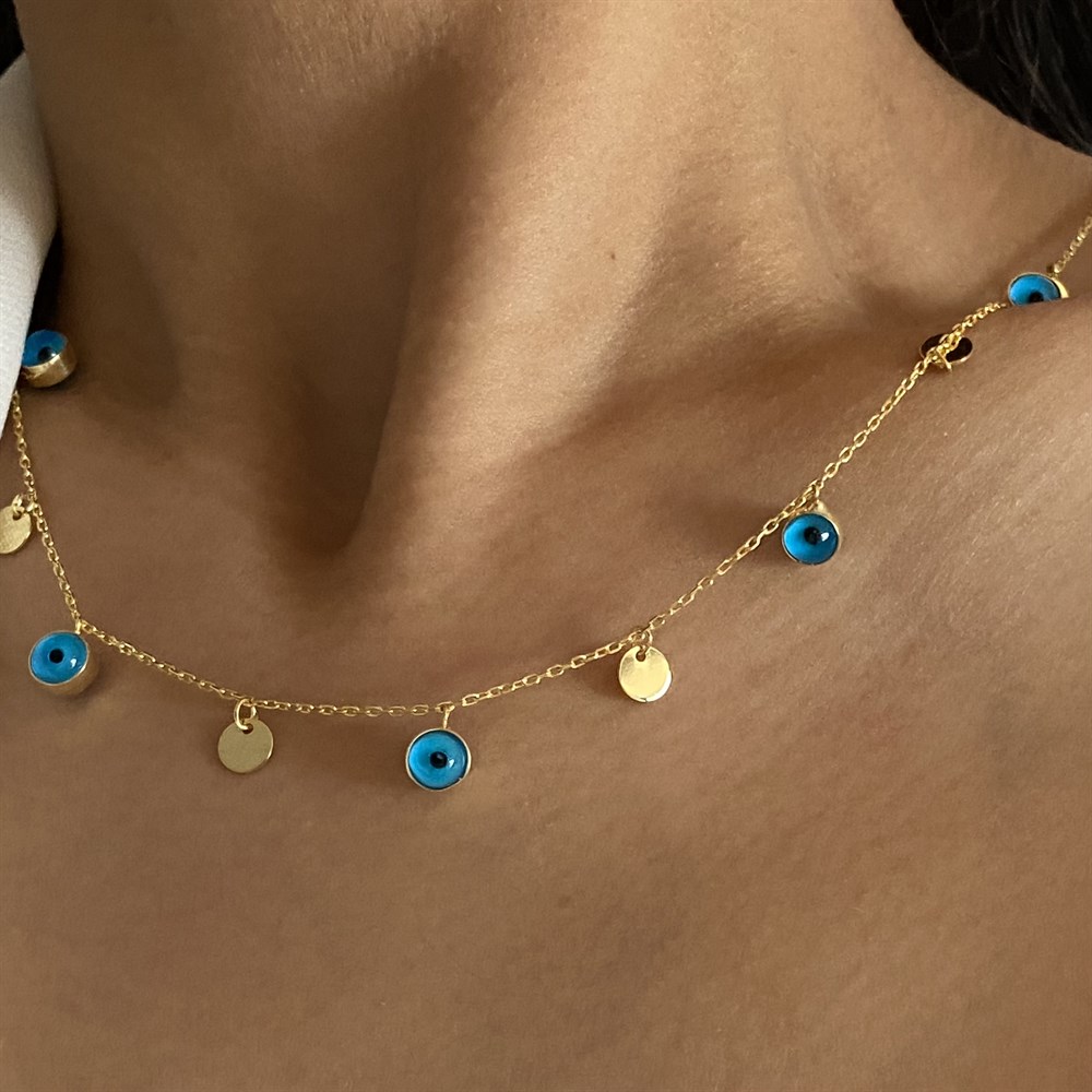 925 pullu nazar boncuklu yaz kolyesi