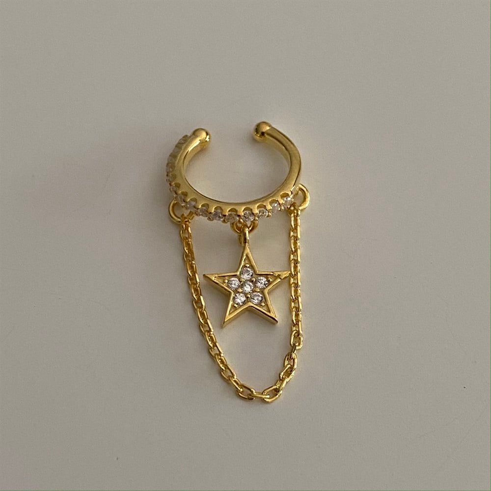 925 sallantılı yıldızlı ear cuff