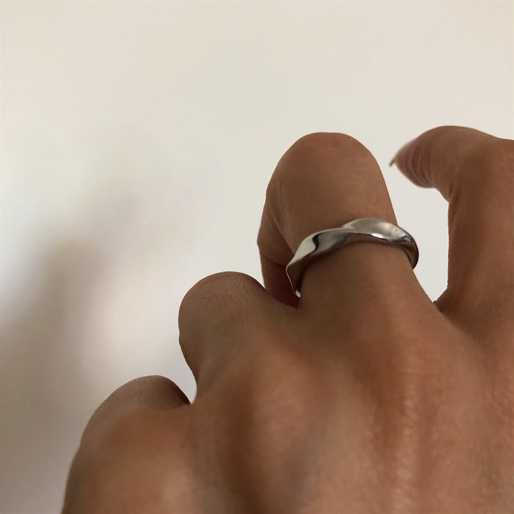 925 silver dalga formlu yüzük