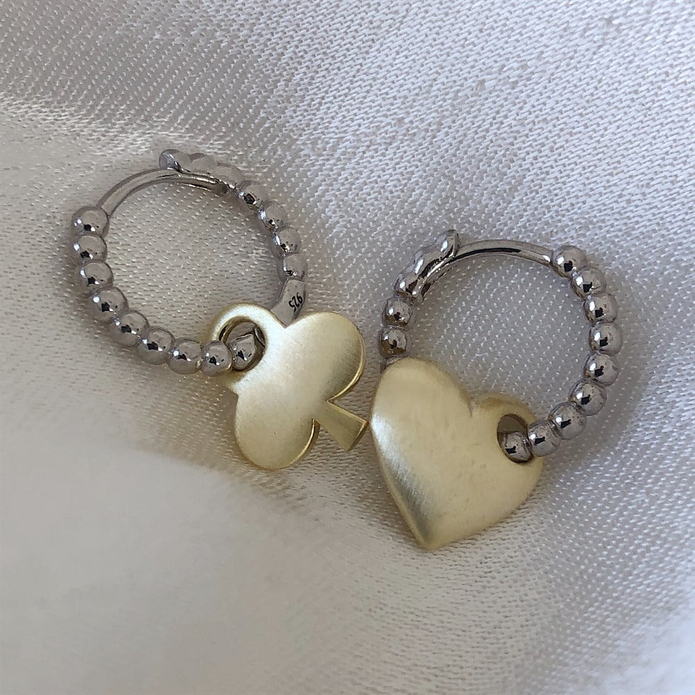 925 soft gold - silver mix küpeler