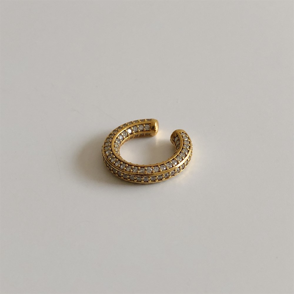 full taşlı ear cuff