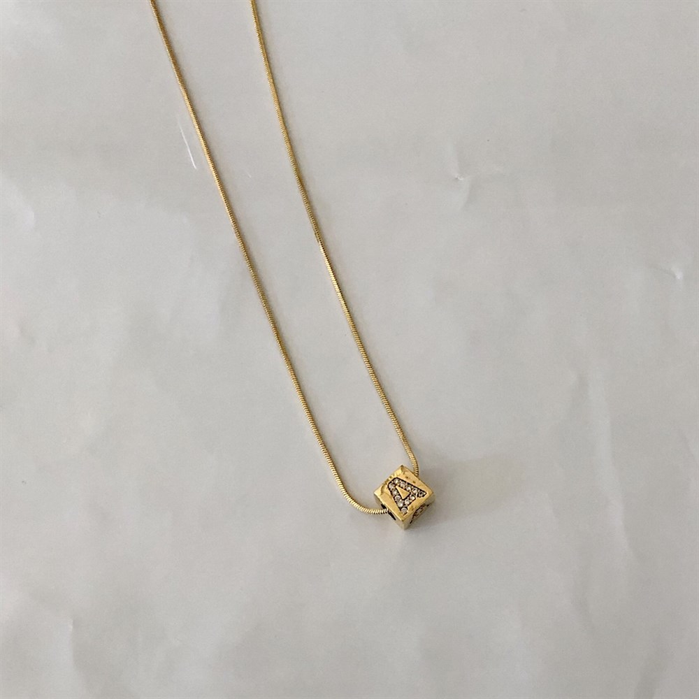 harfli küp kolye İSTEDİĞİNİ YAZDIR