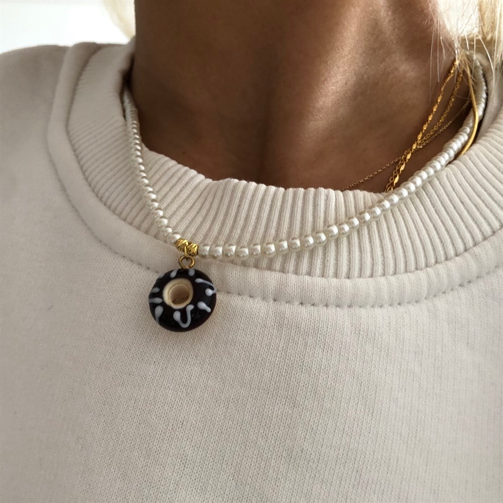 inci zincirli donut kolye 925