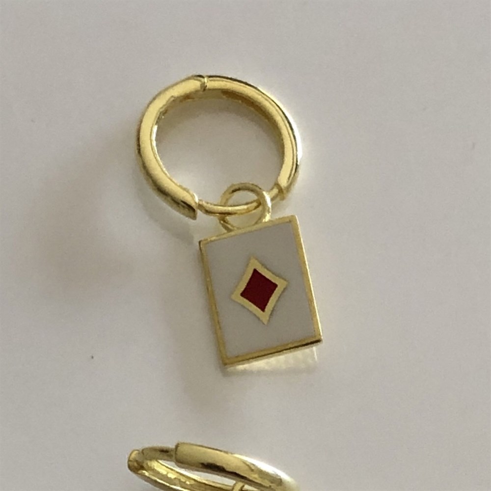 İskambil serisi karo küpe 925