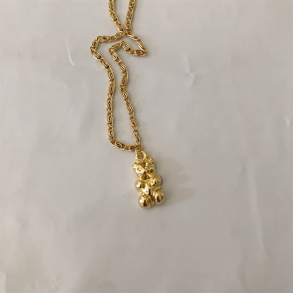 kalın zincirli gold jelibon kolye