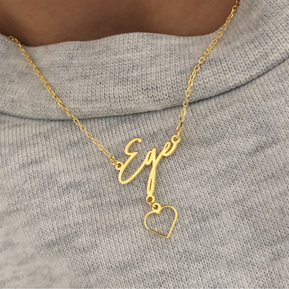 kalp sembollü kelime kolye 925