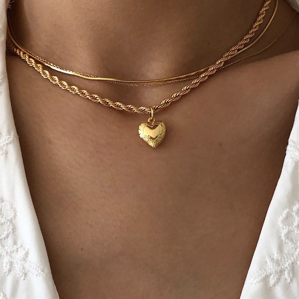 kapaklı mini kalp kolye