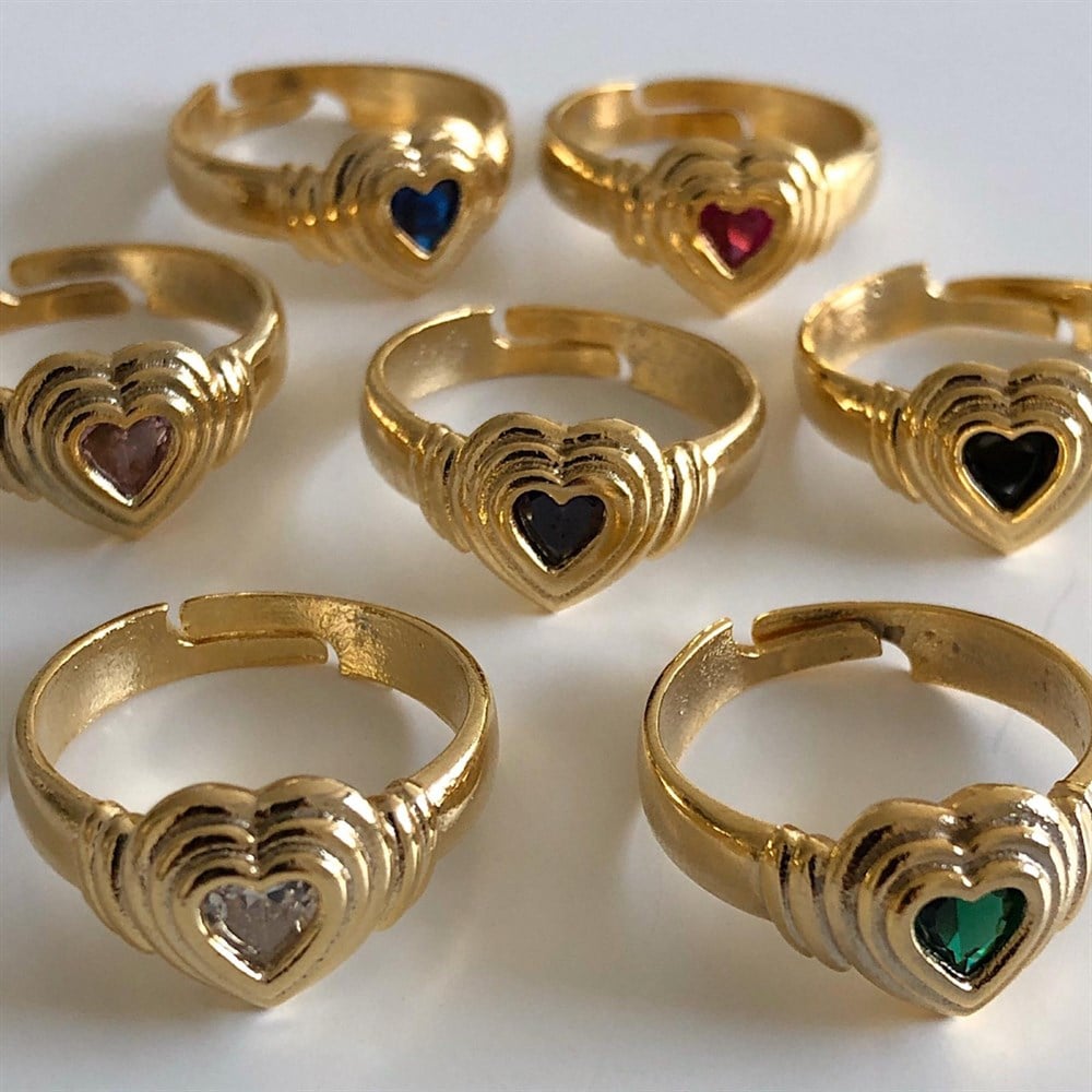 katmanlı kalp yüzük