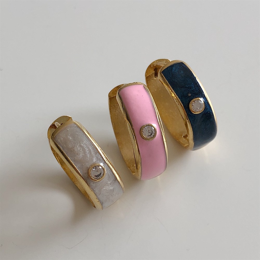 Koyu mavi mineli halka küpe