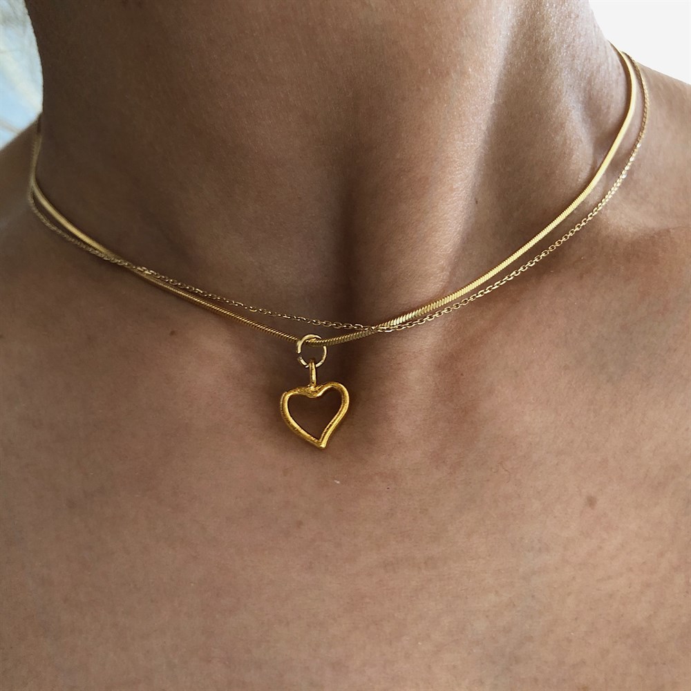 mini kalp kolye GOLD