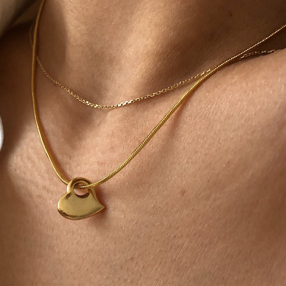 mini kalp uçlu kolye