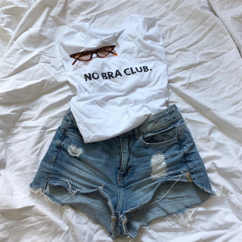 no bra club t shirt