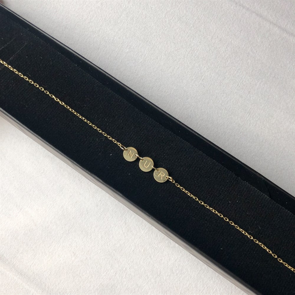 oval tabelalı kelime kolye 925