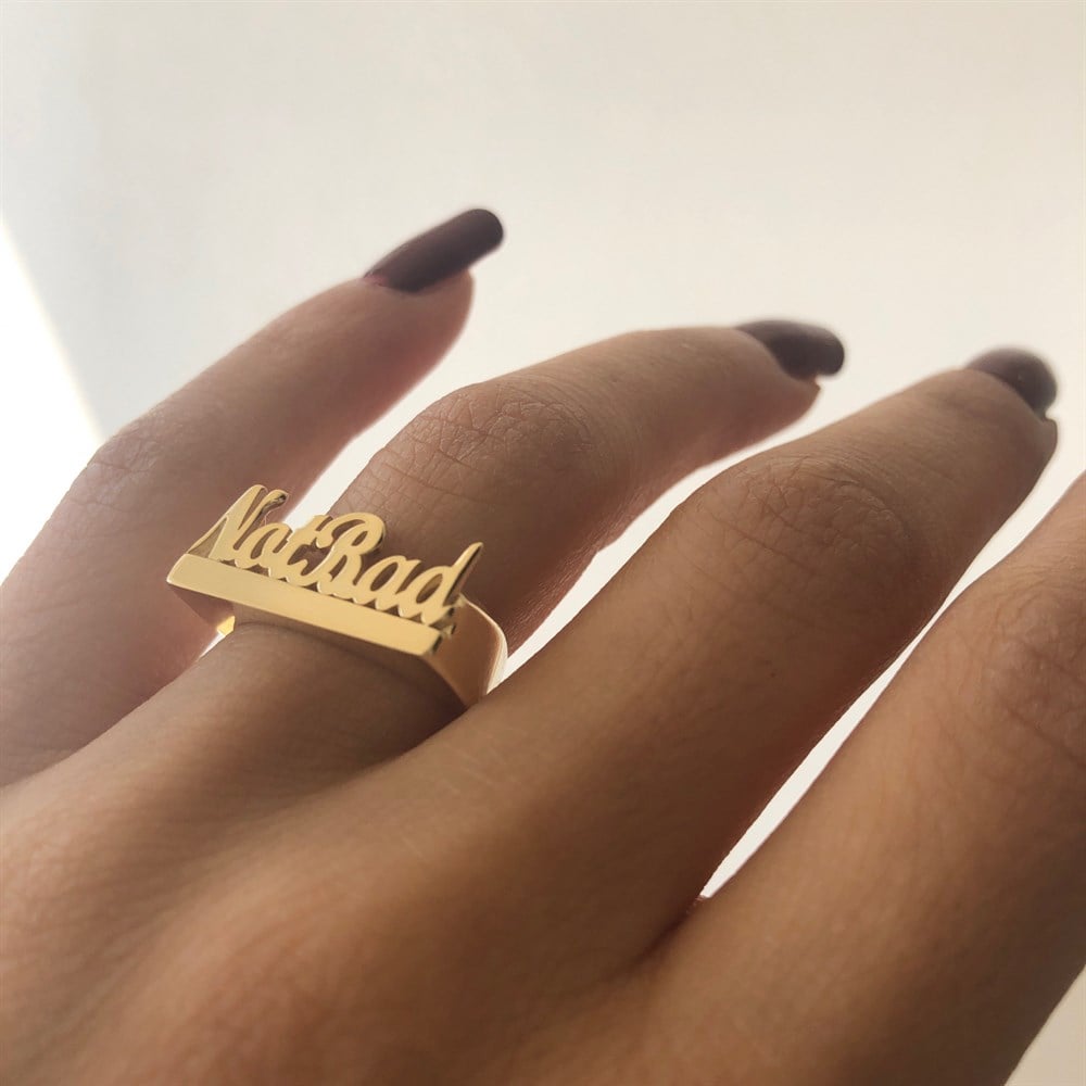 özel kasalı istediğini yazdır kelime yüzük 925