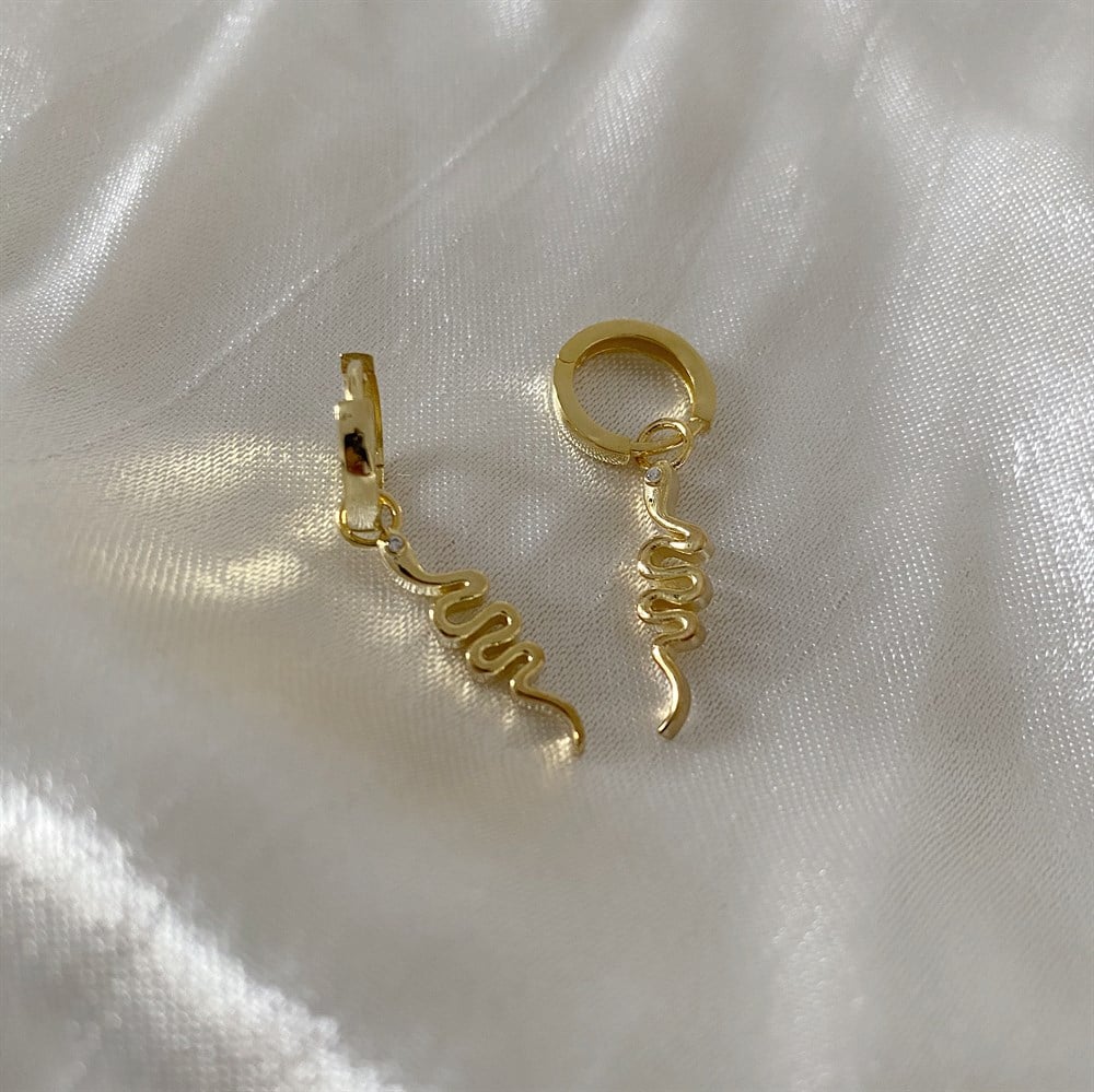 sallantılı yılan küpe 925
