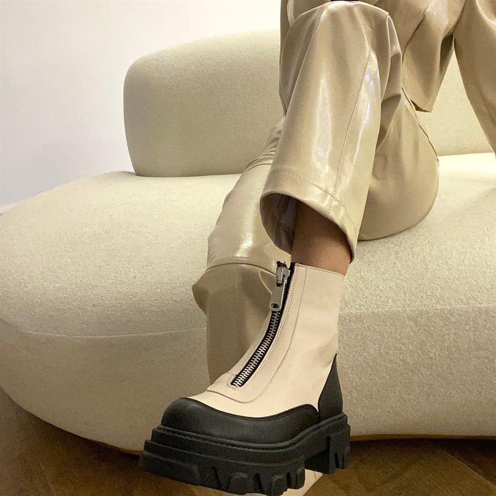 siyah bej kısa bot ok roses