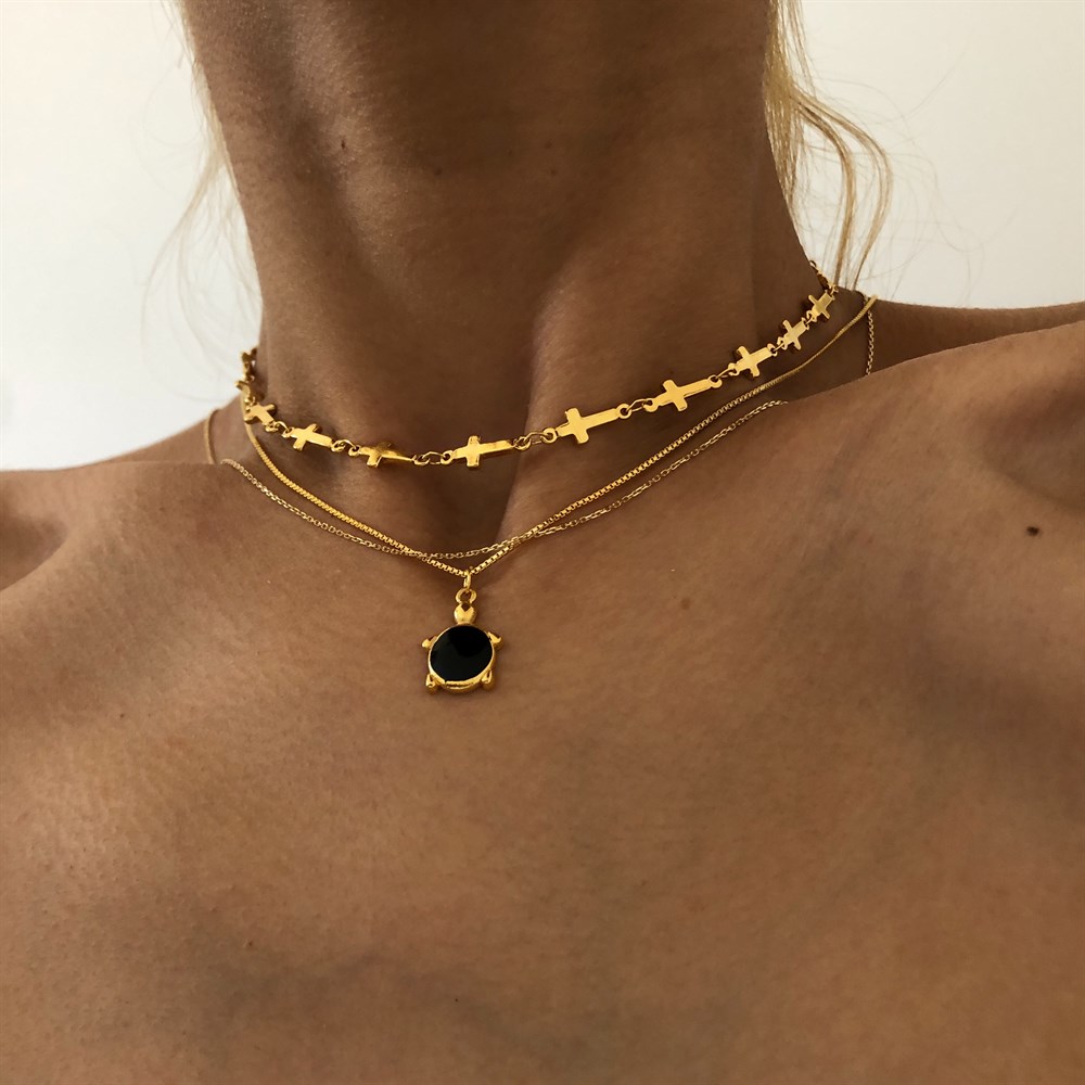 siyah kaplumbağa kolye