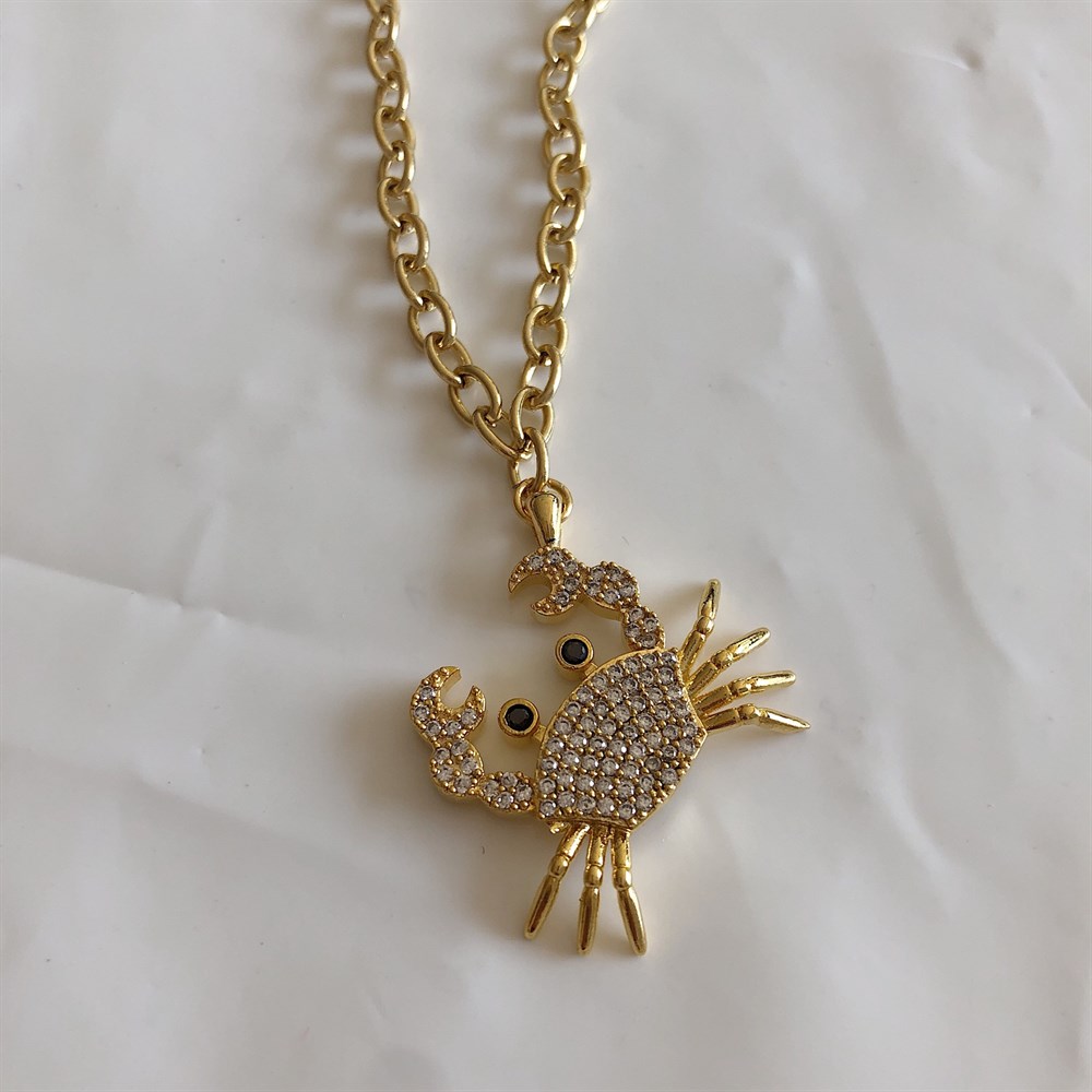 taşlı yengeç kolye