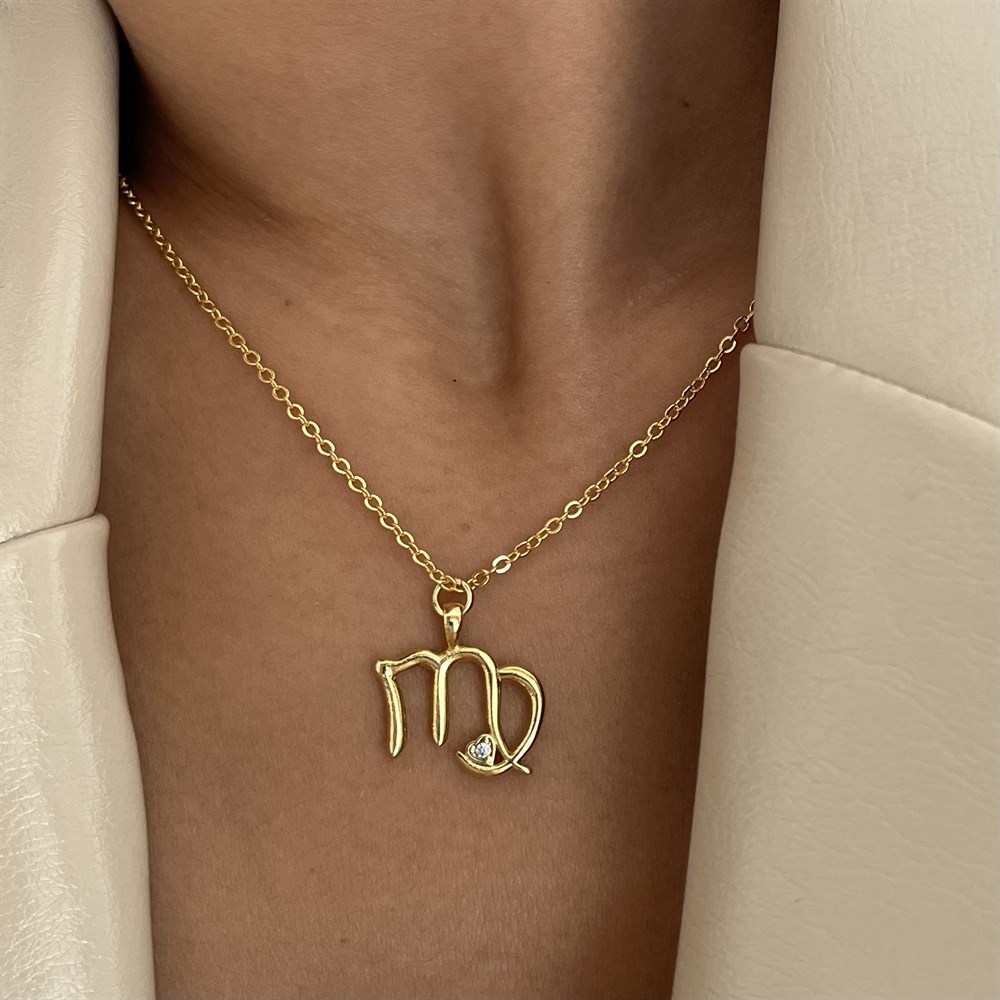 Tek taşlı burç kolye serisi