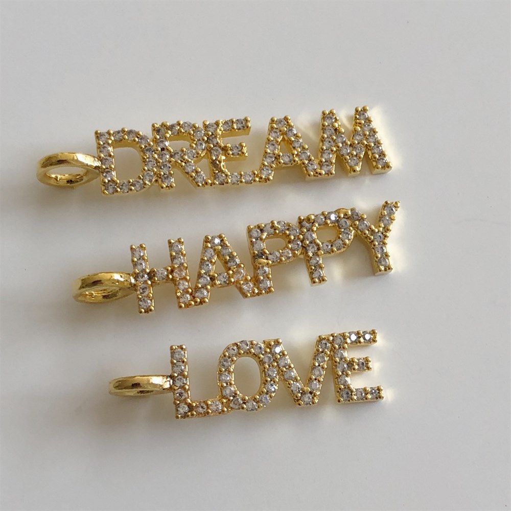 zirkon taşlı kelime kolye