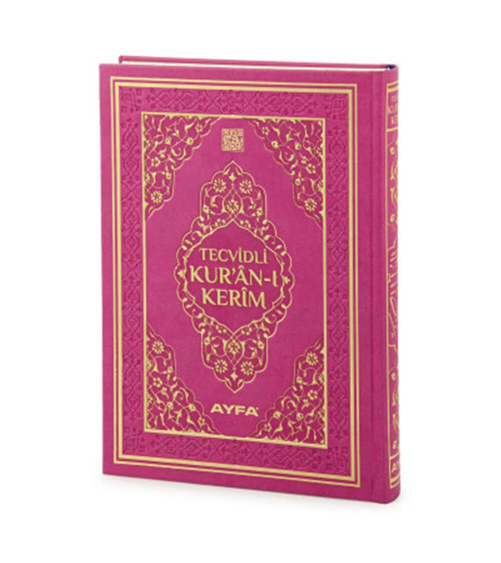 PEMBE TECVİDLİ KURANI KERİM-TERMO DERİ - ORTA BOY MÜHÜRLÜ