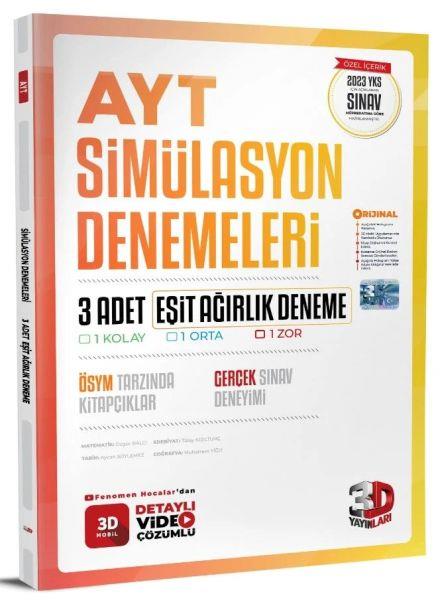 3D Yayınları  AYT Eşit Ağırlık 3'lü Simülasyon Deneme