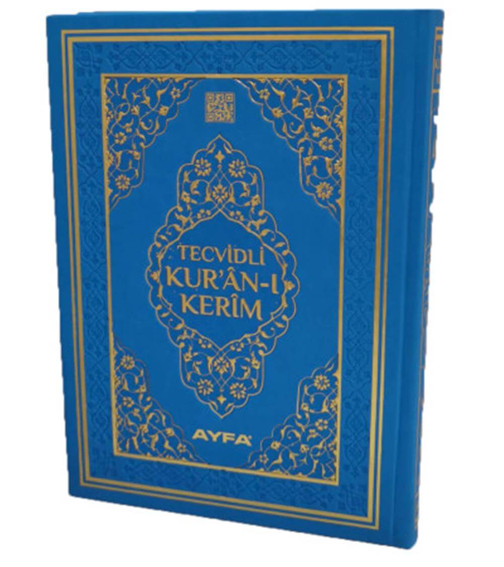 MAVİ MÜHÜRLÜ TECVİDLİ KURANI KERİM-TERMO DERİ - RAHLE BOY