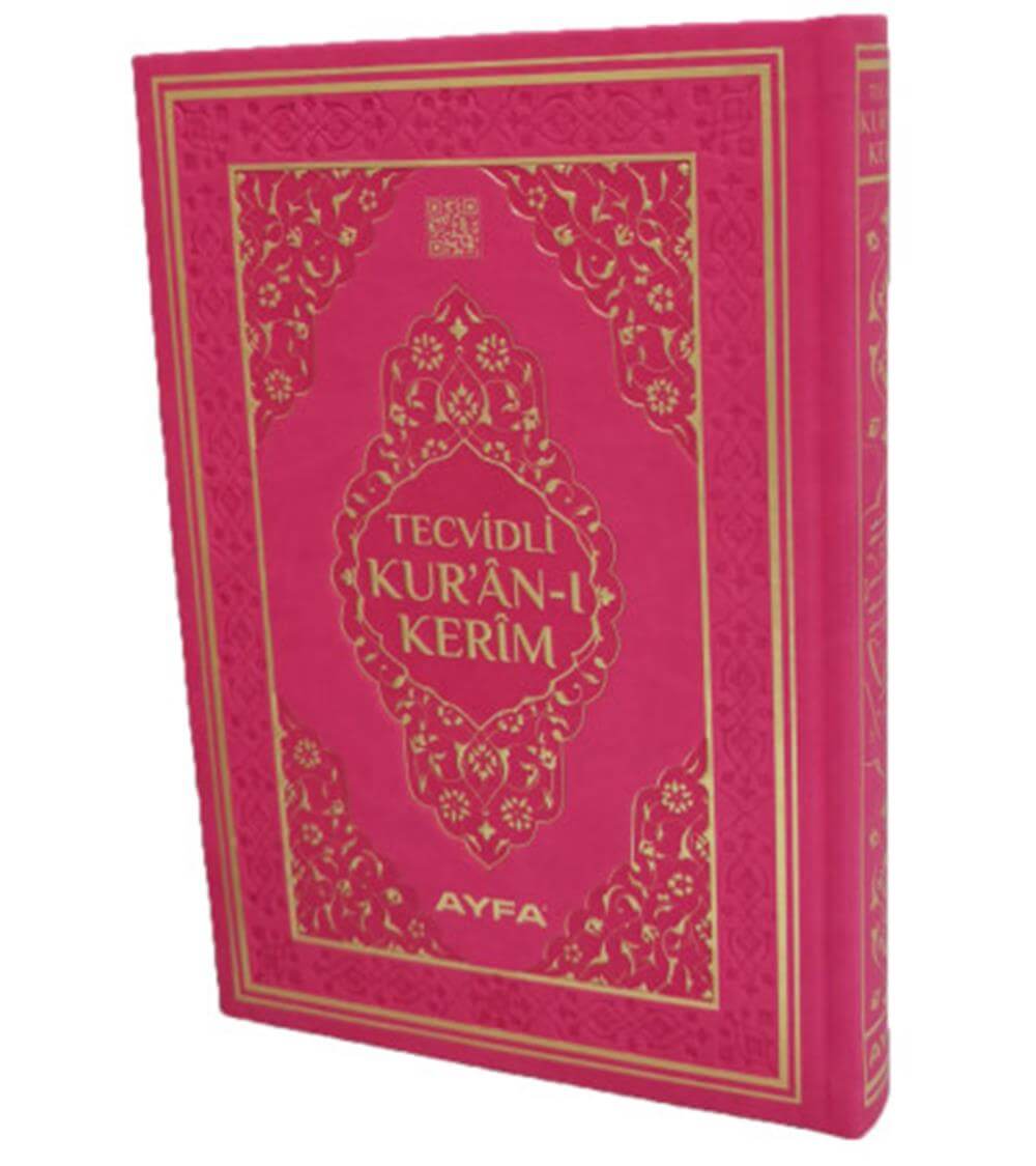 PEMBE RAHLE BOY MÜHÜRLÜ TECVİDLİ KURANI KERİM-TERMO CİLTLİ