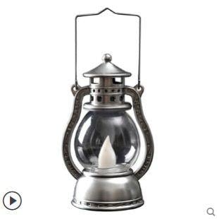 El Feneri LED Mum Işıklı Gümüş