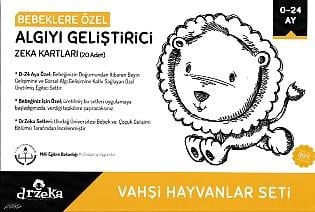 Bebeklere Özel Algıyı Geliştirici Zeka Kartları - Vahşi Hayvanlar Seti 0-24 Ay