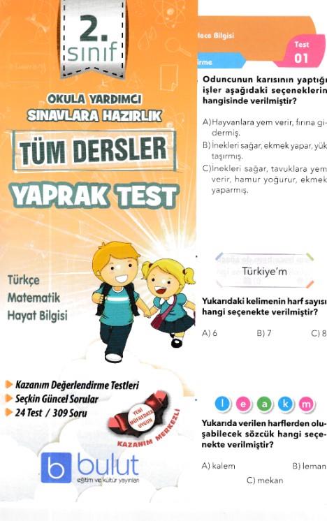 Bulut 2. Sınıf Tüm Dersler Yaprak Test