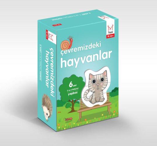 Çevremizdeki Hayvanlar (6 Adet 2 ve 3 Parçalı Yapboz)
