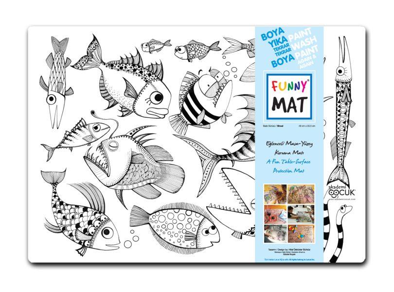 Funny Mat - Balık Sürüsü - 33,5x48cm