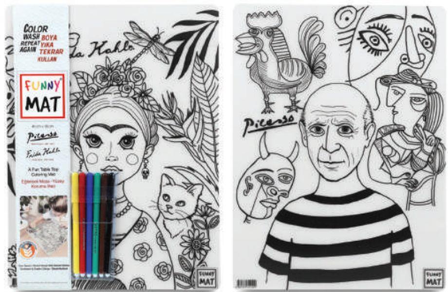 Funny Mat - Pablo Pıcasso Ve Frıda Kahlo 6'Lı Kalem Hediyeli 30 x 40 cm