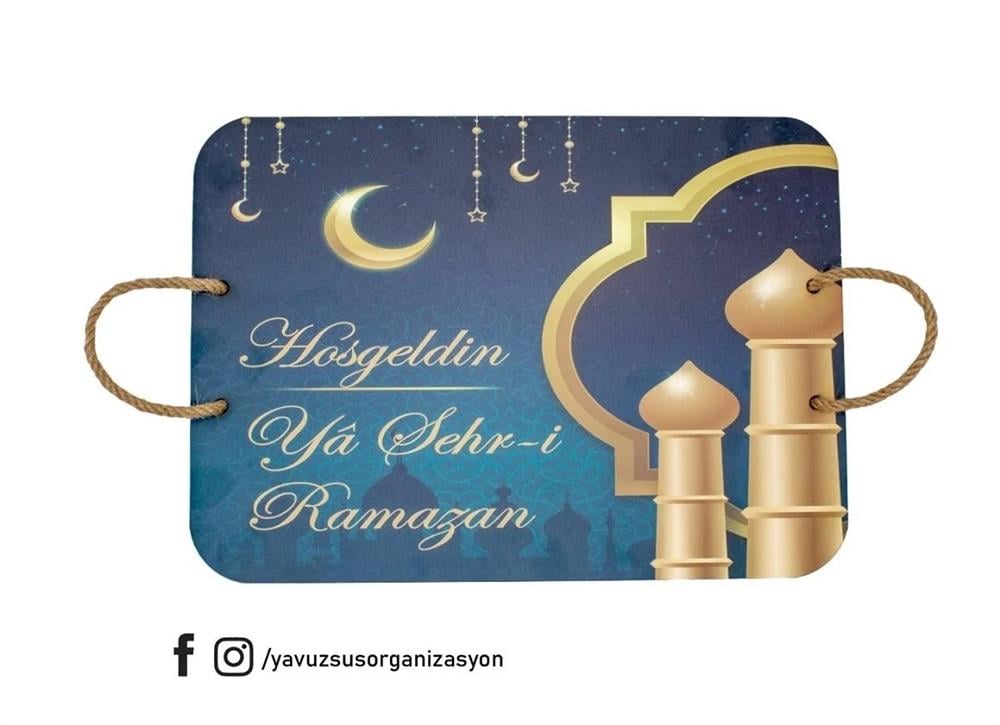 Hoşgeldin Ya Şehr-i Ramazan Ahşap Tepsi (35x25)
