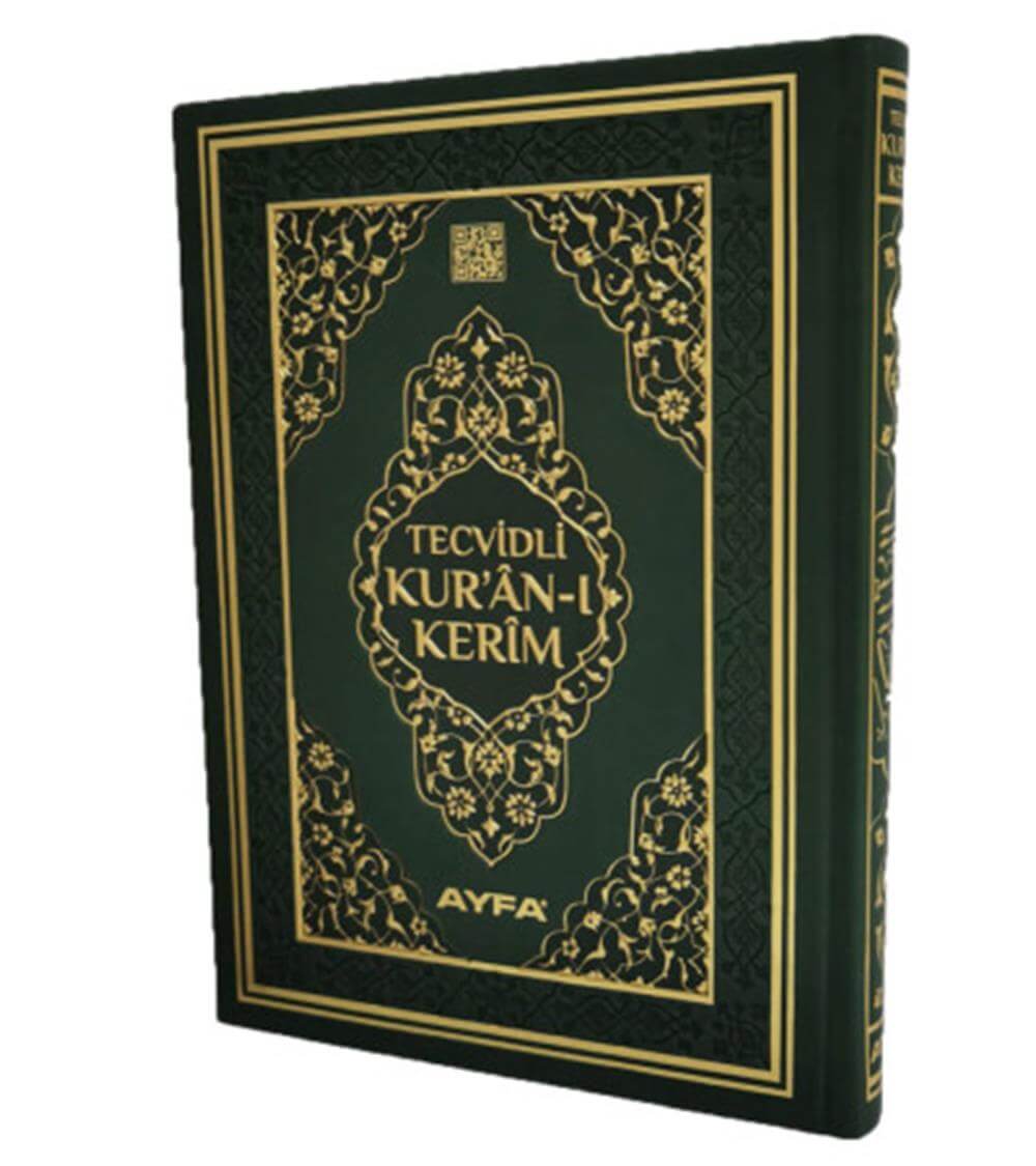 YEŞİL RAHLE BOY TECVİDLİ KURANI KERİM-TERMO DERİ - MÜHÜRLÜ