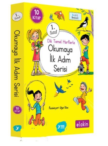 1.Sınıf Dik Temel Harflerle Okumaya İlk Adım Serisi Elakin Yeni Ses Grupları 10 Kitap