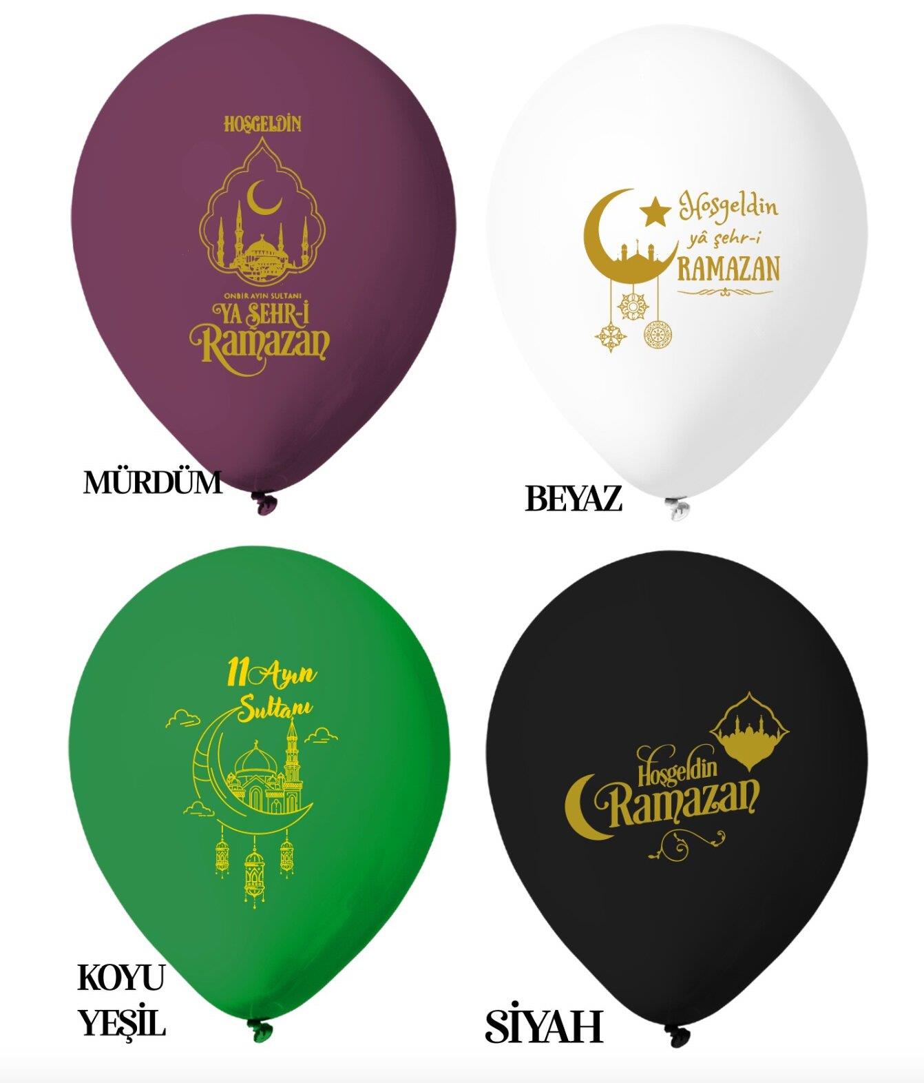 Ramazan Baskılı Metalik Balon 10 adet
