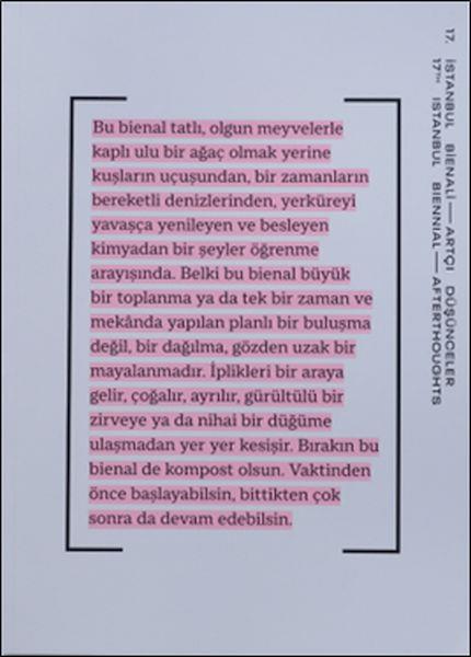 17. İstanbul Bienali – Artçı Düşünceler (Katalog)