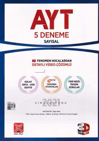 3D AYT Sayısal 5'li Paket Deneme